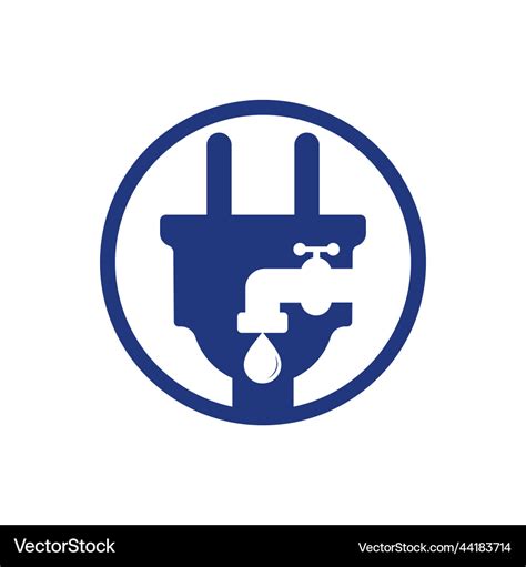 Plumbing And Electric Service Logo Design Vector Image