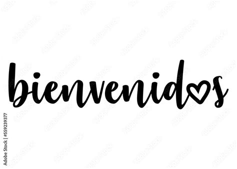 Letras De La Palabra Bienvenidos En Español Con Corazón En Lugar De