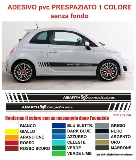 KIT ADESIVI STRISCE Fiat 500 595 Abarth Competizione Stickers Tuning