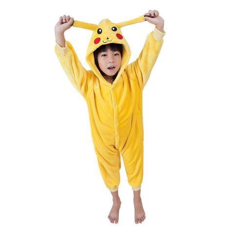 Pikachu Kigurumi Pajamas Unisex Kids Fancy Dress Pokemon Go Onesie