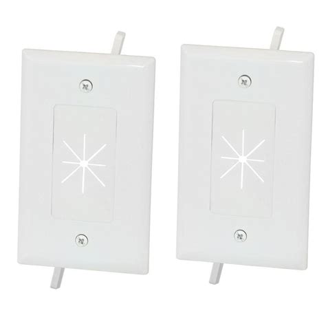 Commercial Electric 1 Gang Flexible Opening Cable Wall Plate White 2