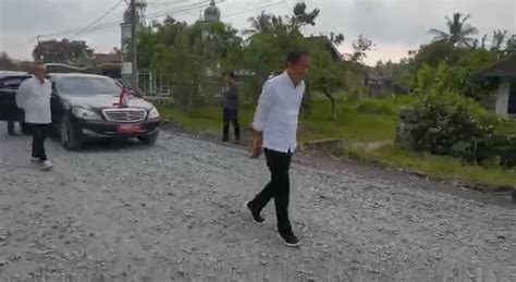 Jalan Yang Dilintasi Jokowi Di Lampung Masuk Kategori Rusak Berat