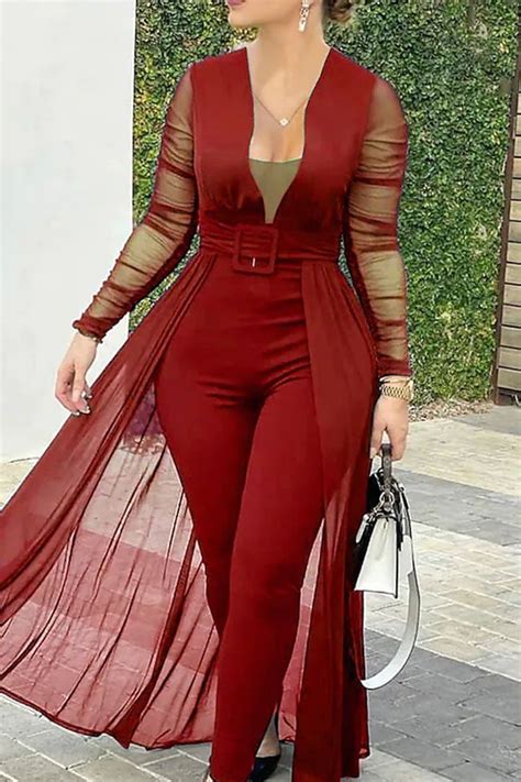 Sexy Casual Solid Split Joint Asymmetrical V Neck Regular Jumpsuits Xxobb Jumpsuit Fashion