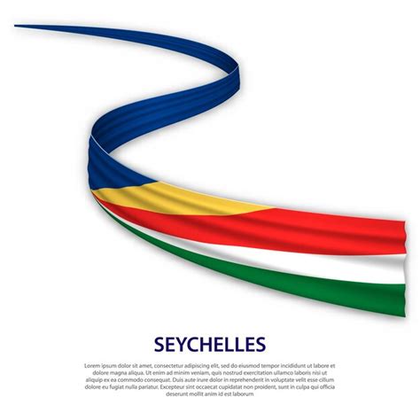 Premium Vector Waving Ribbon Or Banner With Flag Of Seychelles