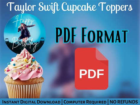 Printable Taylor Swift Cupcake Toppers Taylor Swift Birthday - Etsy