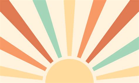 Retro Groovy Sun Background Colorful 60s And 70s Circular Stripes