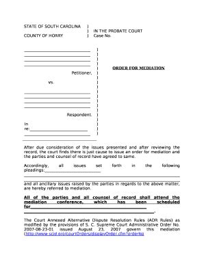 Probate Horry County Government Doc Template Pdffiller