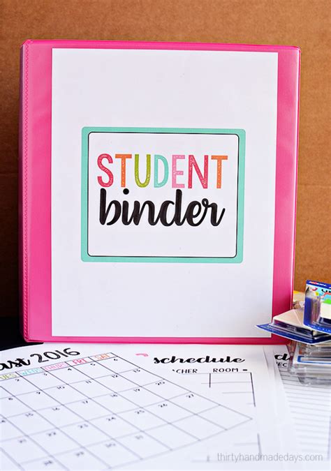 Printable Student Binder | Binder organization school, Student binders ...