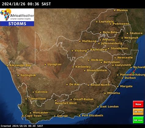 Radar Storms And Lightning Strikes Weather Maps For South Africa