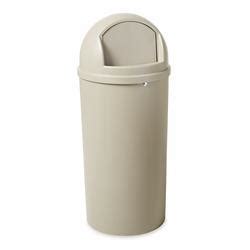 Rubbermaid Commercial Marshal Gallon Beige Round Top Trash Can At