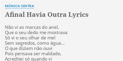 Afinal Havia Outra Lyrics By M Nica Sintra N O Vi As Marcas