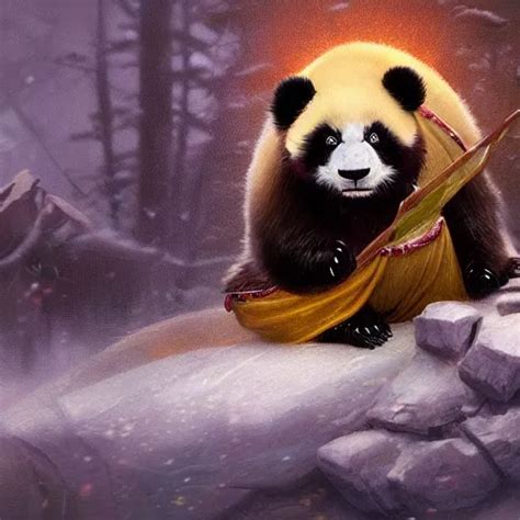 Golden Panda Trending On Artstation Ultra Detailed Stable Diffusion