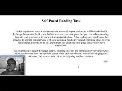 Self Paced Reading Tasks Using JSJX YouTube