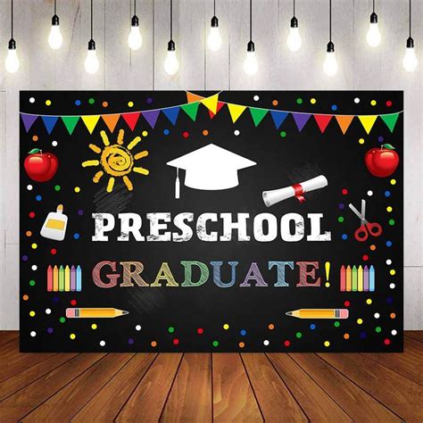 Mocsicka Preschool Chalkboard Brushes Graduation Backdrop Graduation Backdrop Graduation