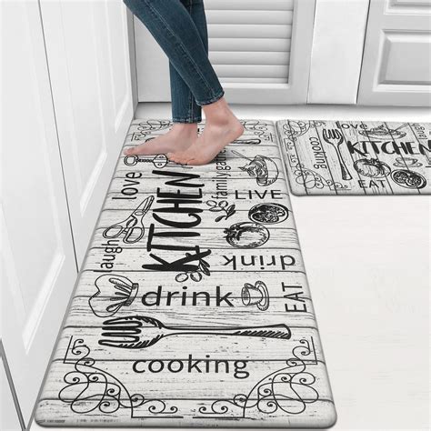 Hebe Anti Fatigue Kitchen Rug Set Pieces With Runner Waterproof