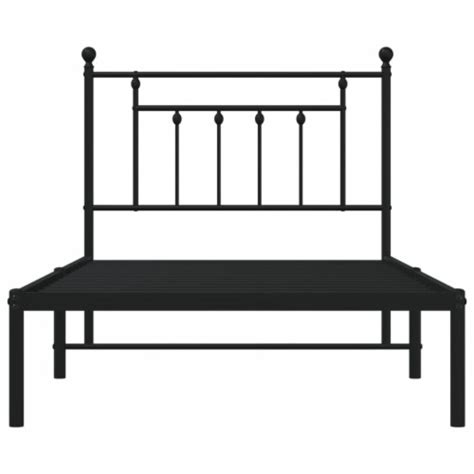 VidaXL Metal Bed Frame With Headboard Black 39 4 X74 8 Twin Twin