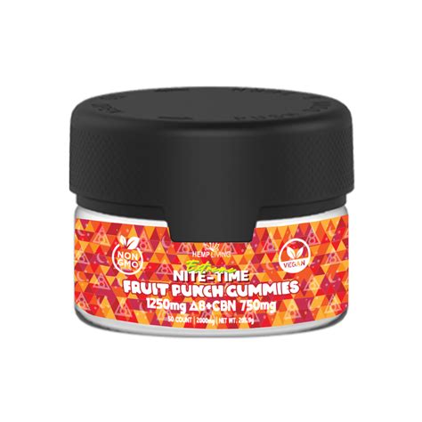 Hemp Living Extreme Nite Time Delta 8 CBN Gummies 50ct Jar Fruit