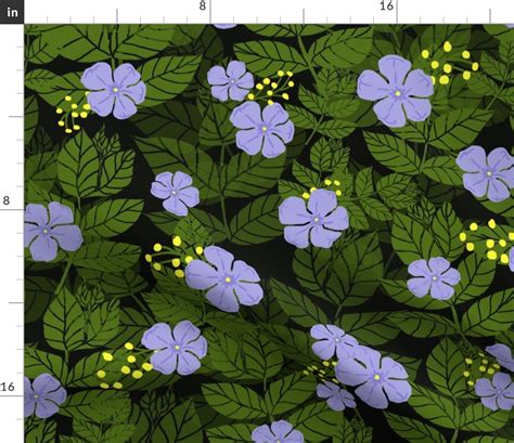 Periwinkle Vinca Minor Fabric Spoonflower