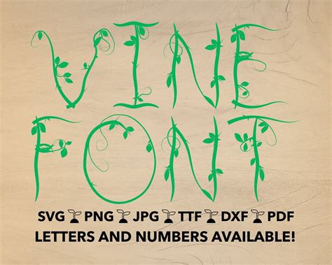 Vine Font Svg Vine Font For Cricut Vine Alphabet Svg Png  Ttf