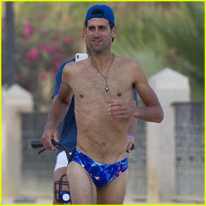 Tennis Star Novak Djokovic Runs Shirtless In His Speedo Ahead Of US