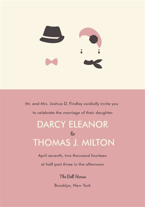 His And Hers Invitations In Pink Greenvelope Electronic Wedding