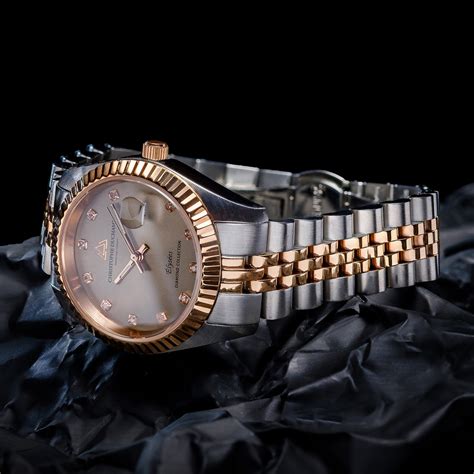 Christophe Duchamp Elysees Swiss Movement Watch With Diamonds In