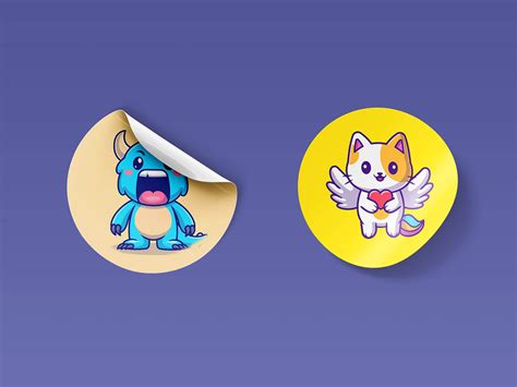 Fee Round Sticker Mockup PSD Set - Good Mockups