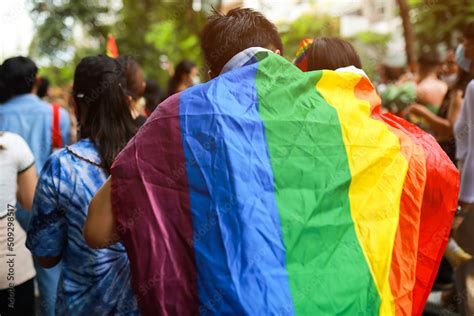 Stock Foto Rainbow Flag Welcomes Pride Month Festival Rainbow Pride Is A Symbol Of Lesbian Gay