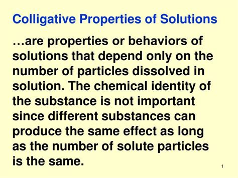 Ppt Colligative Properties Of Solutions Powerpoint Presentation Free