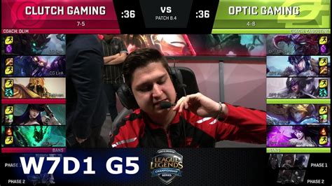 Clutch Gaming Vs OpTic Gaming Week 7 Day 1 Of S8 NA LCS Spring 2018