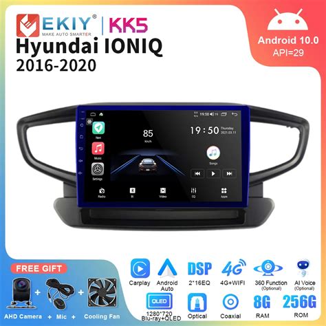 EKIY KK5 QLED Car Radio For Hyundai IONIQ 2016 2020 Multimedia Video