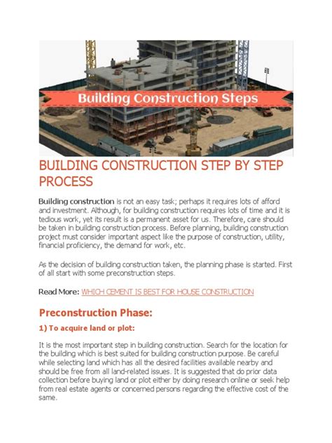 Building Construction Step By Step Process Pdf Masonry Concrete