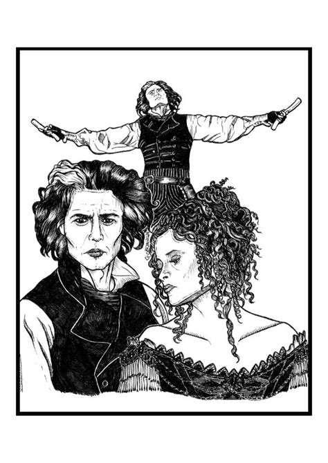 Sweeney Todd Bw Printable Download Size A4 Etsy