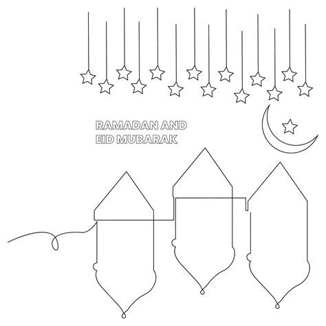 Premium Vector Continuous Single Line Happy Eid Al Fitr Art Vector