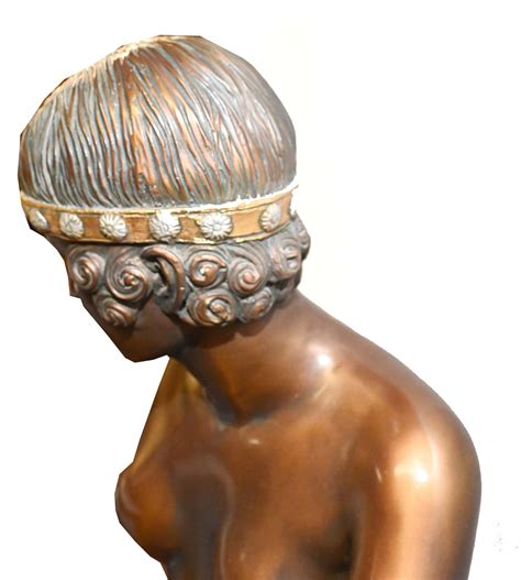 Large Art Deco Statue Female Nude Figurine Resin