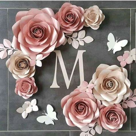 Paper Flower Monogram Wall Decor