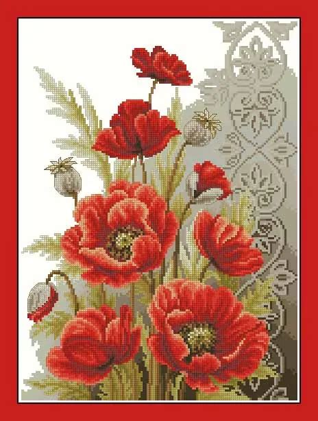 Top Quality Beautiful Lovely Counted Cross Stitch Kit Poppies And