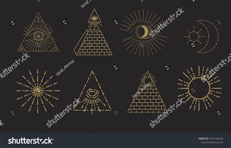 Set Occult Alchemical Tattoo Art Cartoon Stock Vector (Royalty Free ...