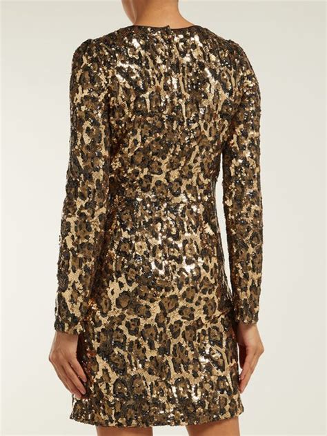 Leopard Print Sequinned Mini Dress Dolce And Gabbana Matchesfashion Us