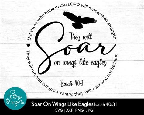 Isaiah Soar On Wings Like Eagles Bible Verse Svg Svg Dxf Eps