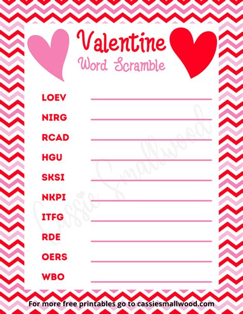 3 Fun Valentines Day Word Scrambles With Answers Cassie Smallwood