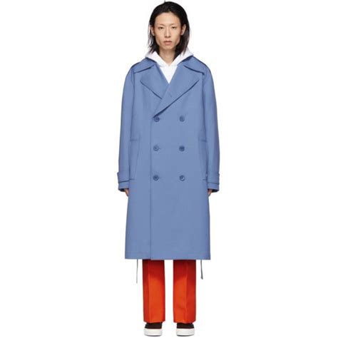 Etudes Studio Etudes Blue Fortune Trench Coat In Sky Blue Modesens