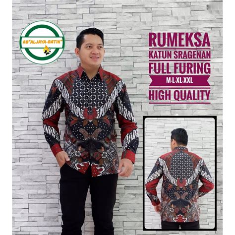 Jual Rumeksa Aljaya Kemeja Batik Solo Pria Lengan Panjang Pendek Lapis