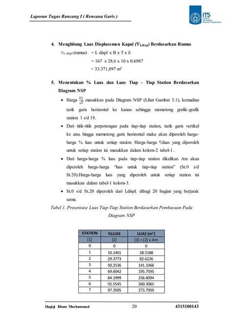 Rencana Garis Lines Plan Cara Membuat Kapal Tanker Docx