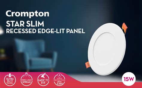 Crompton Star Slim Recessed Downlighter W Round Cool Day Light Pack