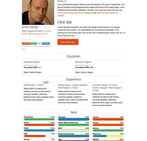 bootstrap-resume-template - Design Crawl