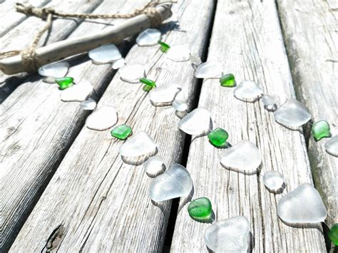 Sea Glass Sun Catcher Genuine Sea Glass Driftwood Cottage Decor