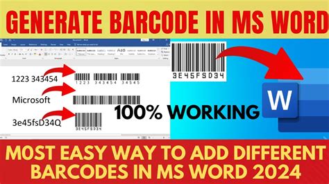 How To Create Barcode In MS Word 2024 Most Easy Way To Add Different