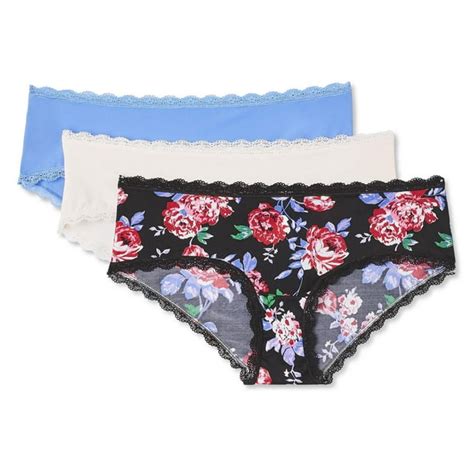 George Womens Lace Trim Hipsters 3 Pack Sizes S Xl Walmart Ca