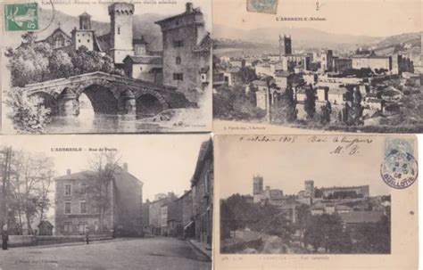 LOT DE 4 cartes postales anciennes old postcards L ARBRESLE RHÔNE 3 EUR